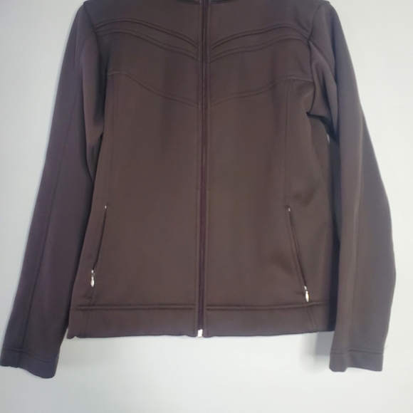 Lucy Women Track Jacket Size Large Brown Athletic Activewear Performance Neutral - Picture 5 of 13